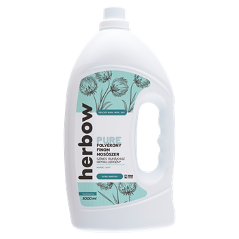 Herbow pure nordic light folyékony finom mosószer színes ruhákhoz, északi pamutvirég illat (ultra szenzitív) 3000 ml
