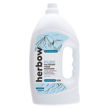 Herbow pure zero polar white folyékony finom mosószer fehér ruhákhoz, illatmentes (ultra szenzitív) 3000 ml