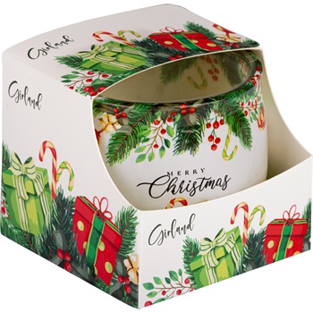 Illatmécses üvegpohárban girland 1db