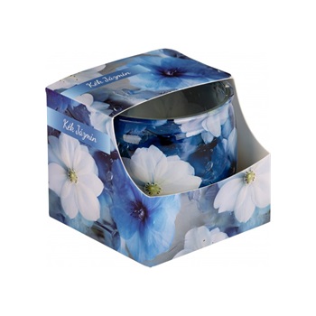 Illatmécses üvegpohárban kék jázmin 1db