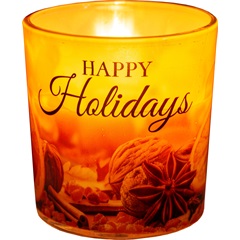 Illatmécses üvegpohárban róma  happy haliday 1db