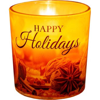 Illatmécses üvegpohárban róma  happy haliday 1db