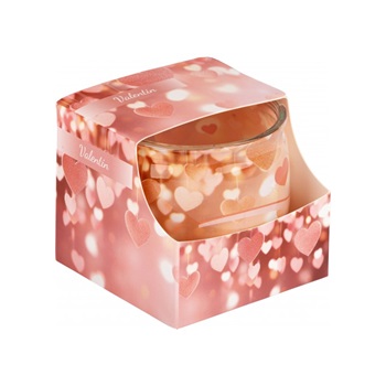 Illatmécses üvegpohárban valentin 1db