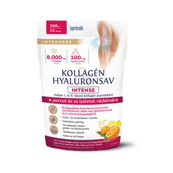 Interherb kollagén és hyaluronsav porcépítő italpor intense narancs-citrus ízű 300 g