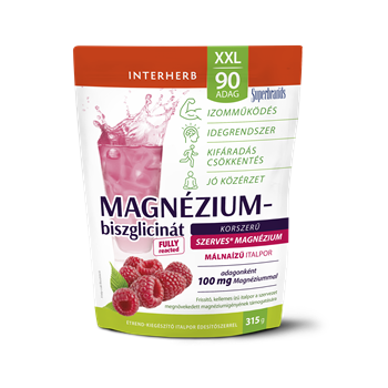 Interherb xxl 90 adag magnézium-biszglicinát italpor málna ízű 315 g