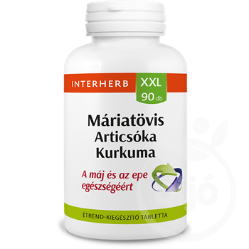 Interherb xxl máriatövis és articsóka és kurkuma tabletta 90 db