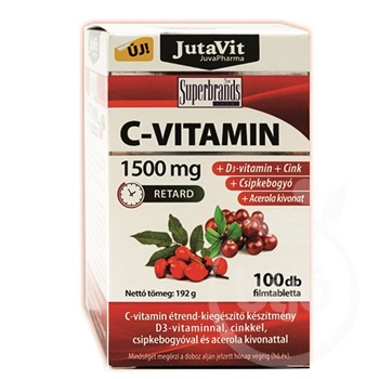 Jutavit c-vitamin 1500 mg+d3+cink+csipkebogyó+acerola kivonattal 100 db