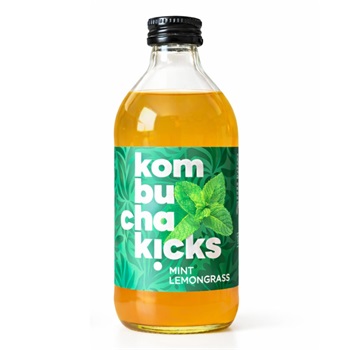Kombucha Kicks menta-citromfű 330 ml