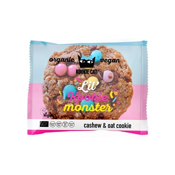 Kookie Cat bio vegán gluténmentes zabkeksz cukorkás, csokidarabos 50 g