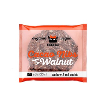 Kookie Cat bio vegán gluténmentes zabkeksz kakaóbab-dió 50 g