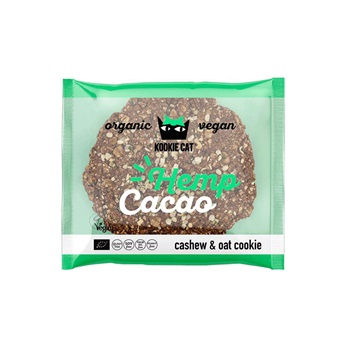 Kookie Cat bio vegán gluténmentes zabkeksz kendermag-kakaó 50 g