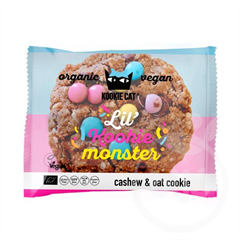 Kookie Cat bio vegán gluténmentes zabkeksz cukorkás, csokidarabos 50 g