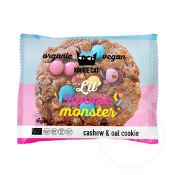 Kookie Cat bio vegán gluténmentes zabkeksz cukorkás, csokidarabos 50 g