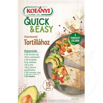 Kotányi quick&easy fűszerkeverék tortillához 20 g