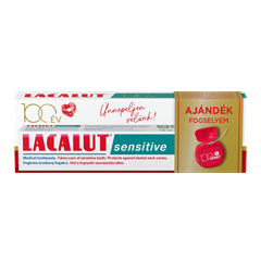 Lacalut sensitive hatású fogkrém + lacalut fogselyem 75 ml