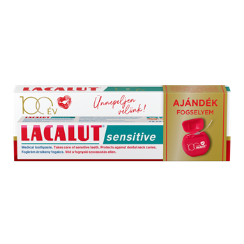Lacalut sensitive hatású fogkrém + lacalut fogselyem 75 ml