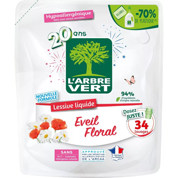 Larbre vert folyékony mosószer utántöltő virág illattal 30 mosás 1530 ml