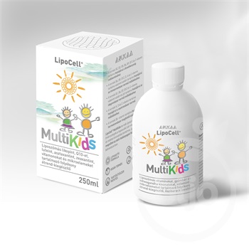 Lipocell multikids folyékony étrend-kiegészítő őszibarack ízesítéssel 250 ml