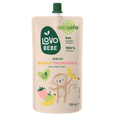 Lovo Bebe gyümölcspüré 6 hónapos kortól alma-eper-banán 120 g