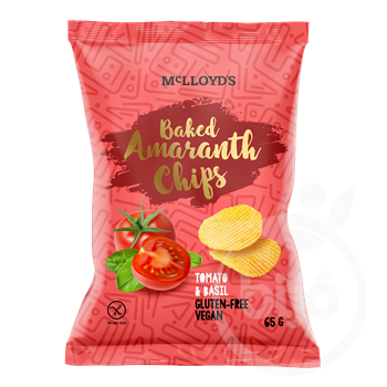 Mclloyds bio amaranth chips sült snack paradicsomos bazsalikomos 65 g
