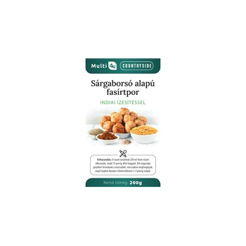 Multi 4u countryside sárgaborsó alapú fasírtpor indiai ízesítéssel 200 g