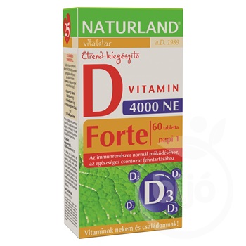 Naturland d-vitamin forte tabletta 60 db