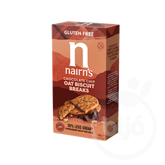 Nairns gluténmentes teljeskiőrlésű 56% rostdús zabkeksz csoki chips 160 g