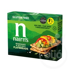 Nairns gluténmentes teljeskiőrlésű 75% rostban gazdag zab lapkenyér rozmaring&tengeri só 150 g