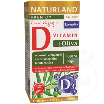 Naturland olivalevél+D-vitamin 4000NE kapszula 60 db