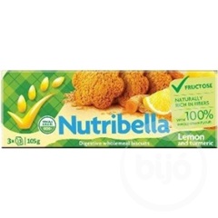 Nutribella keksz fruktózzal citrom-kurkuma 105 g