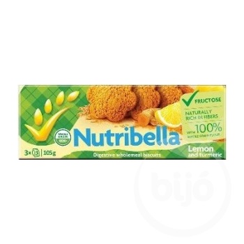 Nutribella keksz fruktózzal citrom-kurkuma 105 g