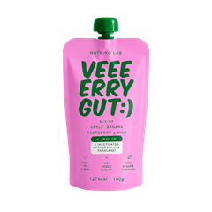 Nutrino Lab veeeery gut - málna és menta pre- és probiotikus gyümölcspüré 180 g