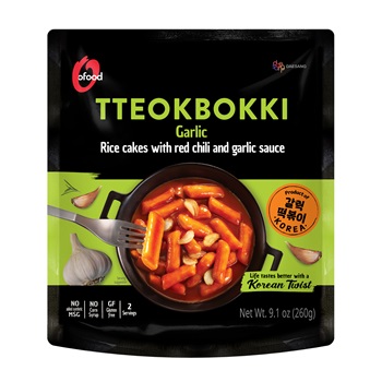 O`Food tteokbokki-fokhagymás szósszal 260 g
