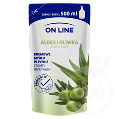 On Line folyékony krémszappan utántöltő aloe vera és olíva 500 ml