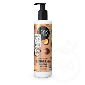 Organic Shop bio tusfürdő wellness makadámdióval és avokádóval 280 ml