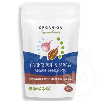 Organiqa 100% bio vegán fehérje mix csokoládé-maca 200 g