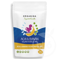 Organiqa bio acai-banán vegán fehérje 400 g