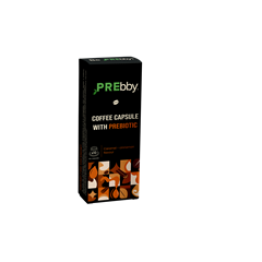 PREbby Nespresso Caramel-Cinnamon Coffee Capsules with Prebiotics, 10-pack, 50 g