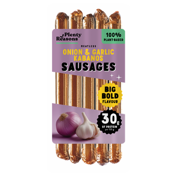 Plenty Reasons meatless vegán hagymás-fokhagymás cabanossi snack kolbász 160 g