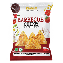 Popcrop piramidki gluténmentes vegán barbecue protein chips 60 g