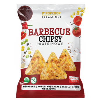 Popcrop piramidki gluténmentes vegán barbecue protein chips 60 g