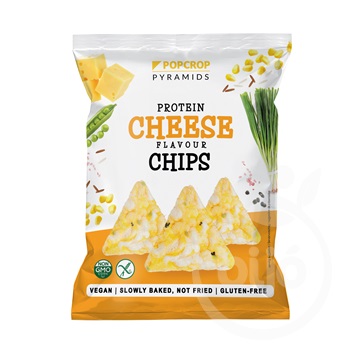 Popcrop pyramids gluténmentes sajtos-újhagymás protein chips 60 g