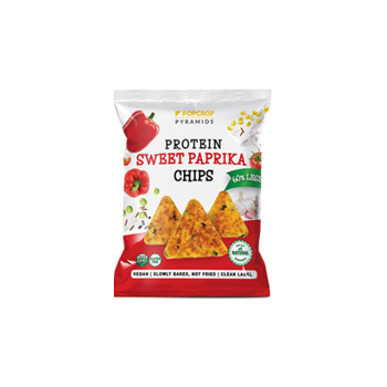 Popcrop pyramids gluténmentes sweet paprika ízű protein chips 60 g