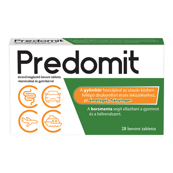 Predomit étrend-kiegészítő bevont tabletta vitaminokkal és gyömbérrel 28 db