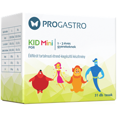 Progastro kid mini por 1-3 éves gyerekeknek élőflórát tartalmazó étrend-kiegészítő készítmény 31 db tasak