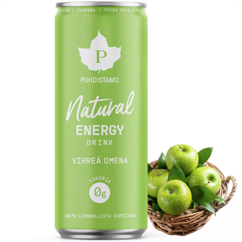 Puhdistamo természetes energiaital zöldalma ízű 330 ml