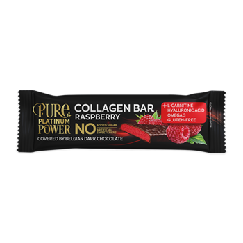 Pure Platinum Power belga étcsokoládéval mártott málnás-túrós kollagén szelet 30 g