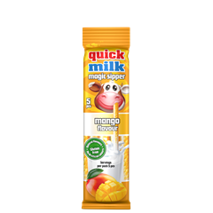 Quick Milk magic sipper cukordrazséval töltött szívószál mangó ízű 5x6g 30 g