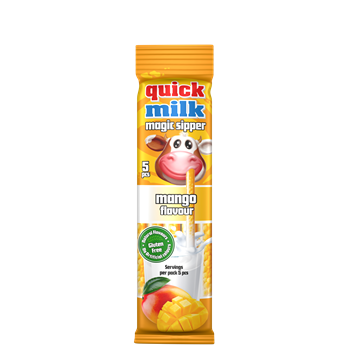 Quick Milk magic sipper cukordrazséval töltött szívószál mangó ízű 5x6g 30 g