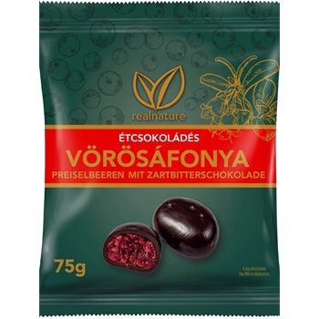 Real Nature étcsokoládés vörösáfonya 75 g